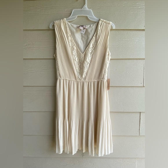 Forever 21 Beautiful Sleeveless V-Neck Lace Pleated Dress - Picture 1 of 6